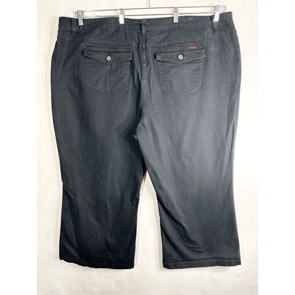 Zana Di Plus Size 30 Jeans Black Wide Leg Flare High Rise Short Inseam Denim 406 - Picture 4 of 11